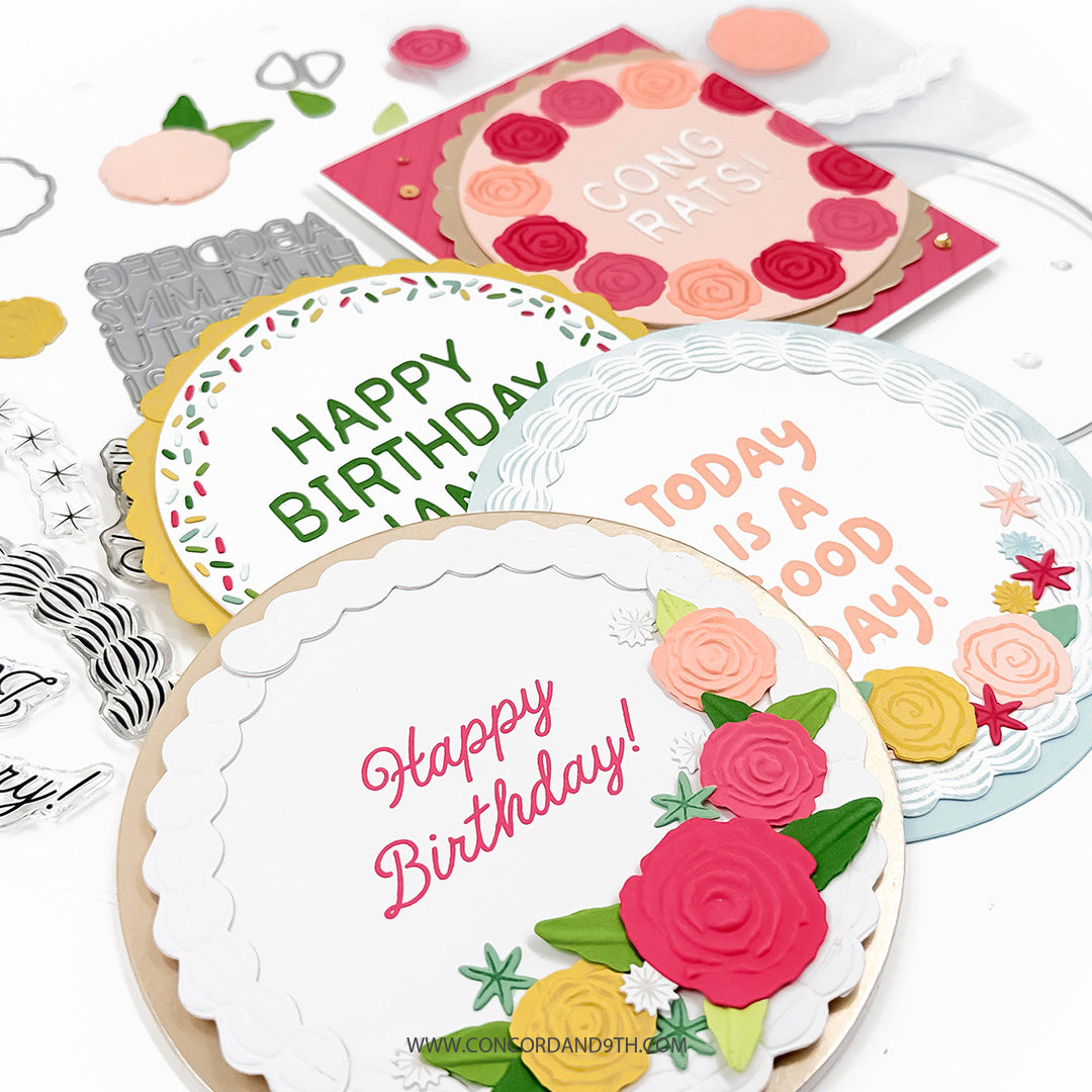 Concord & 9th - Icing on the Cake Bundle - Stamps, Dies & Embossing Folder