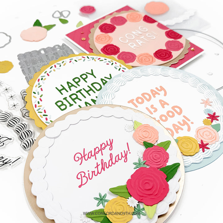 Concord & 9th - Icing on the Cake Bundle - Stamps, Dies & Embossing Folder