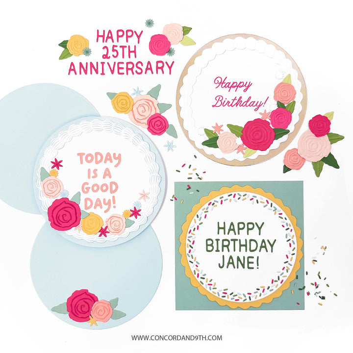 Concord & 9th - Icing on the Cake Bundle - Stamps, Dies & Embossing Folder