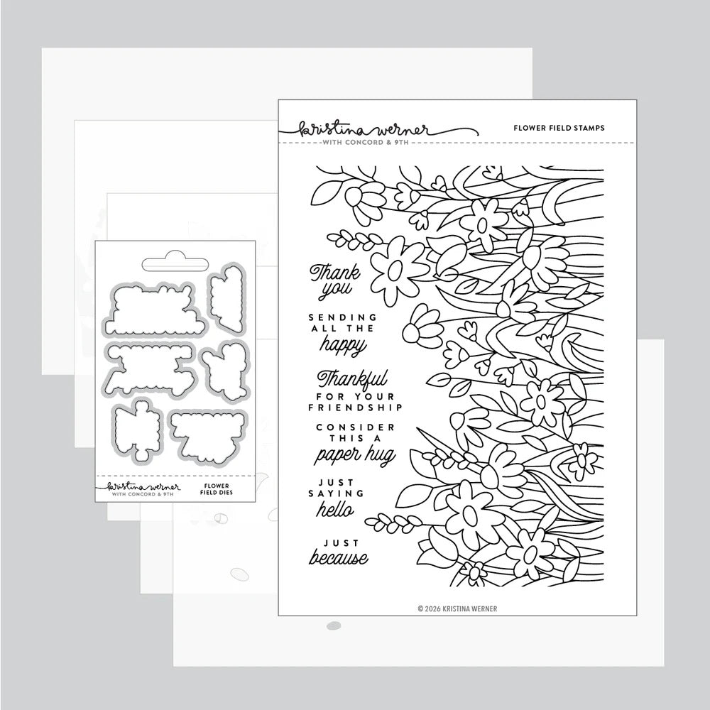 Concord & 9th - Kristina Werner - Flower Field Bundle - Stamps, Dies & Stencils