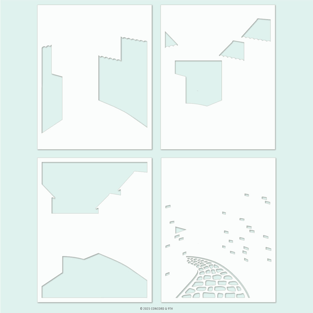 Concord & 9th - Seaside Stencil Pack (4 qty; 4.75 x 6)