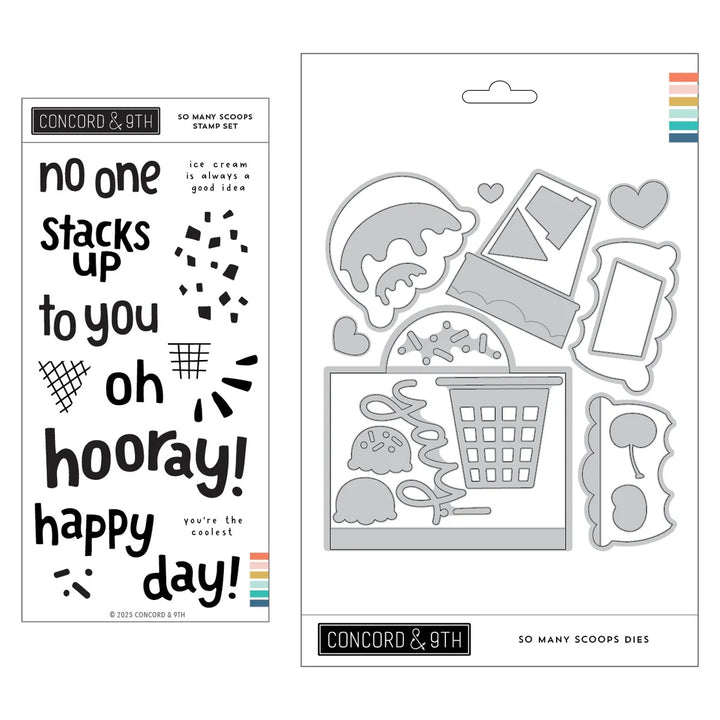 Concord & 9th - So Many Scoops Bundle - Stamps & Dies