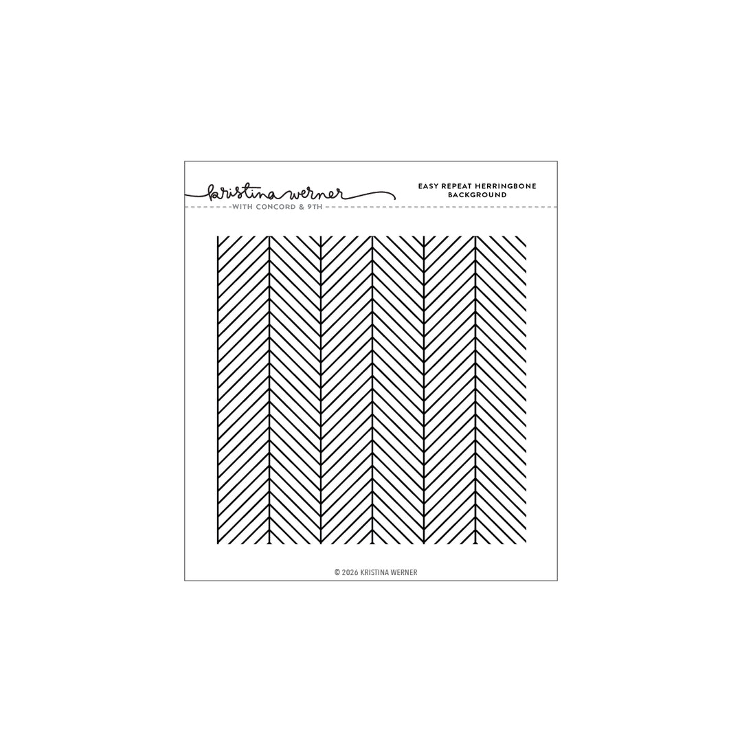concord 9th kristina werner easy repeat herringbone background stamp 6 x 6 kw1318
