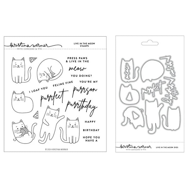 Concord & 9th - Live in the Meow Stamp Set & Dies Bundle