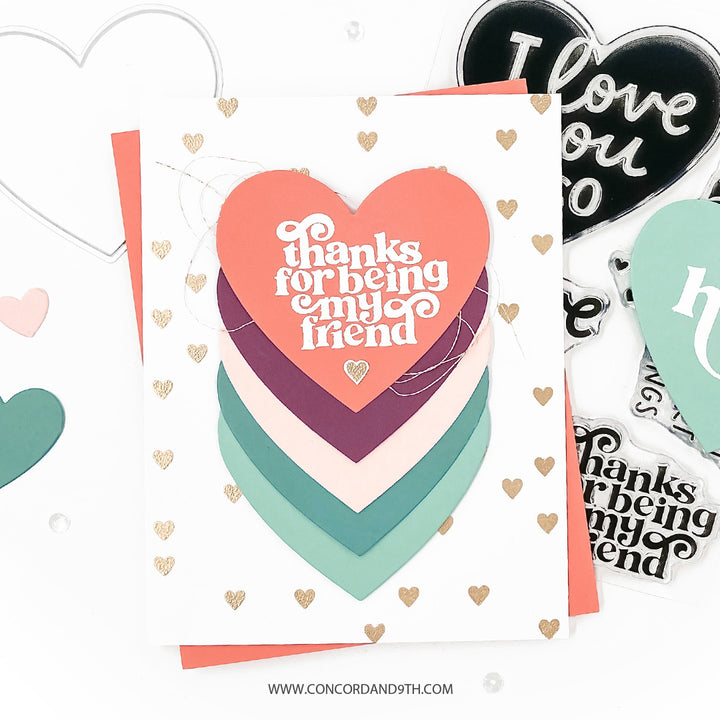 Concord & 9th - Radiant Heart Bundle - Stamps/Piercing Dies
