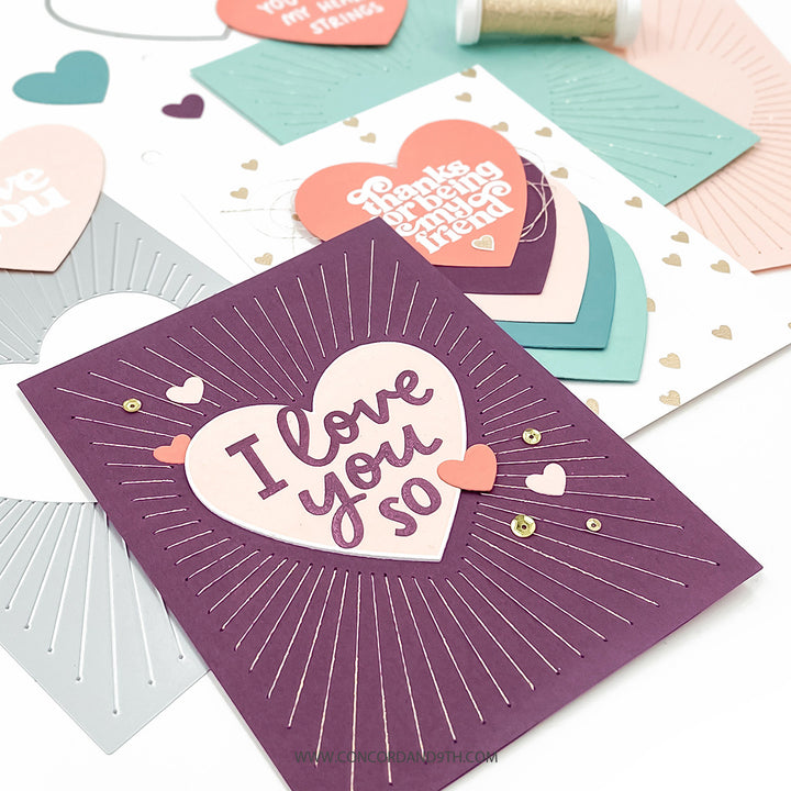 Concord & 9th - Radiant Heart Bundle - Stamps/Piercing Dies