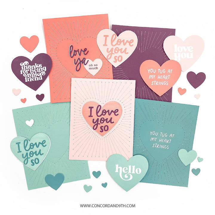 Concord & 9th - Radiant Heart Bundle - Stamps/Piercing Dies