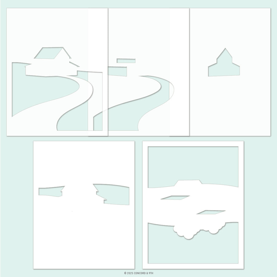 Concord & 9th - Countryside Stencil Pack (5 qty; 4.75 x 6)