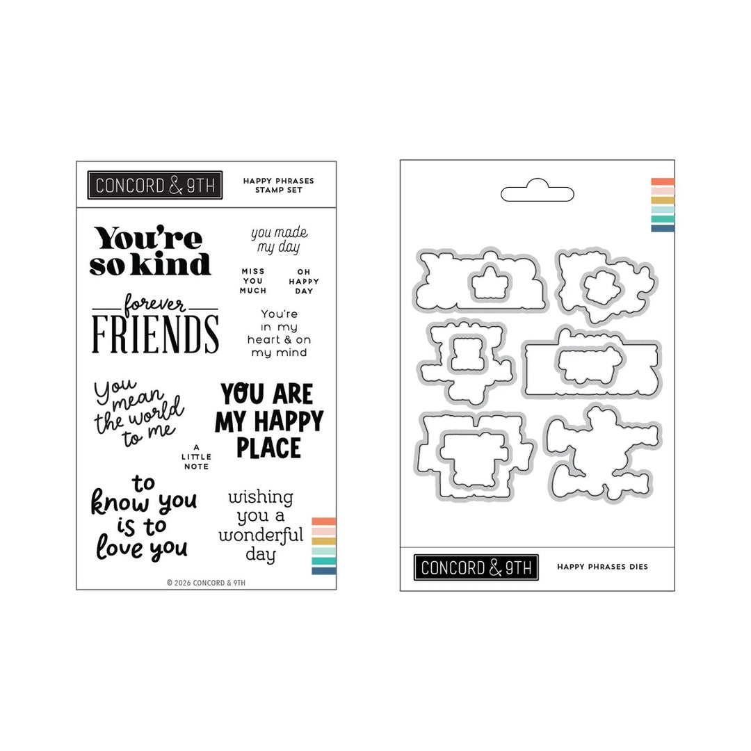 Concord & 9th - Happy Phrases Bundle - Stamps & Dies