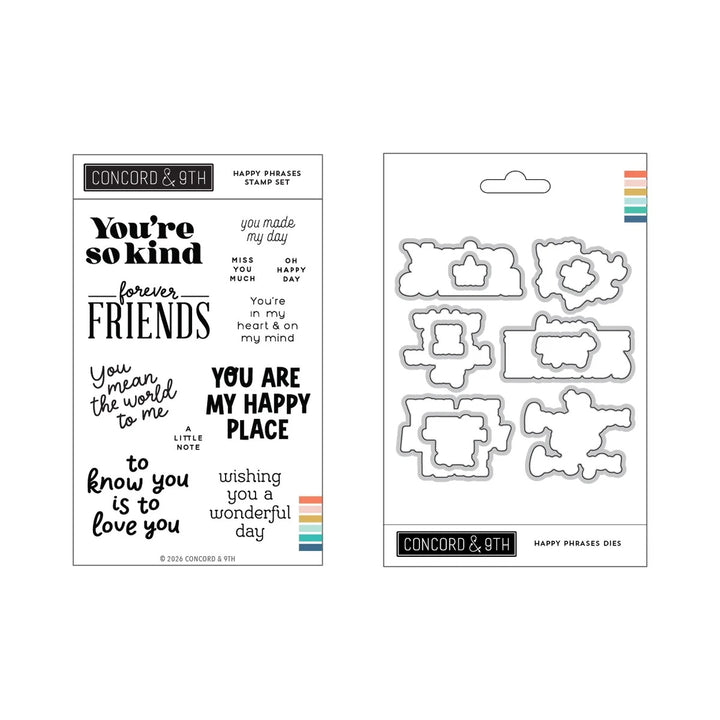 Concord & 9th - Happy Phrases Bundle - Stamps & Dies