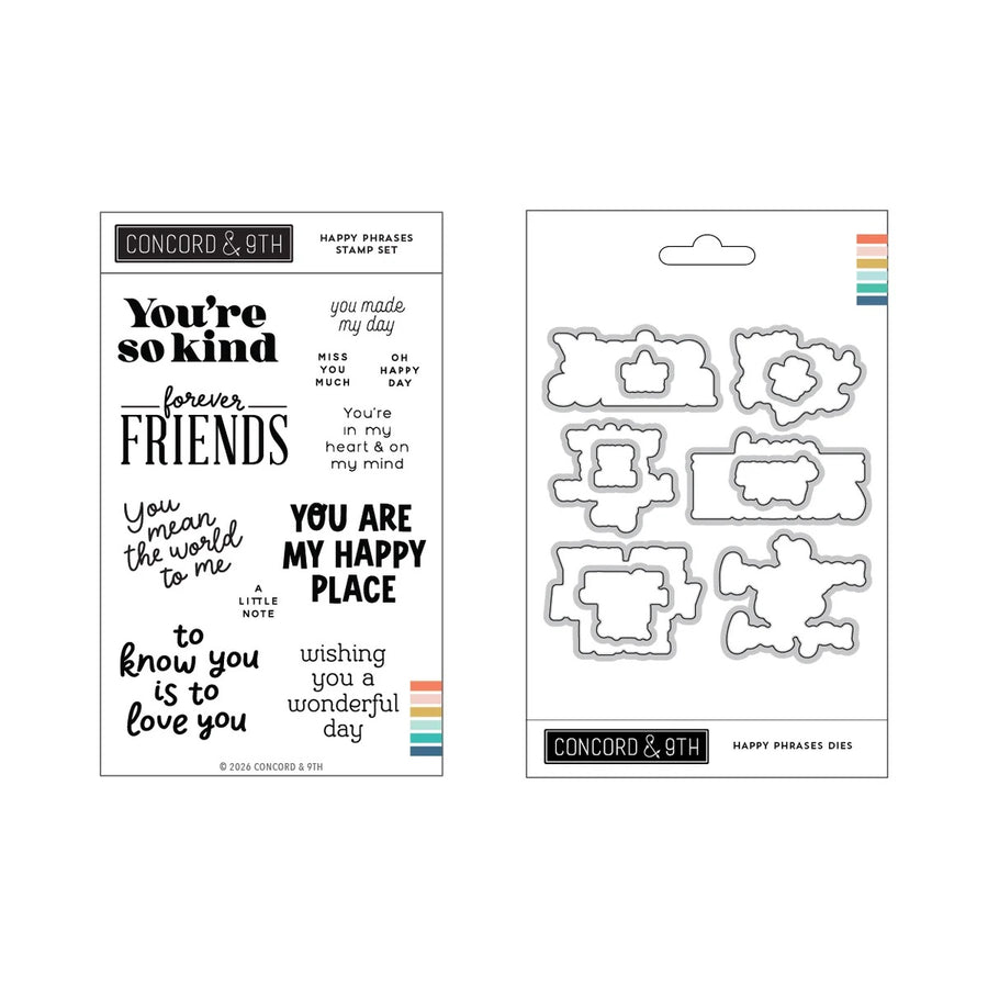 Concord & 9th - Happy Phrases Bundle - Stamps & Dies