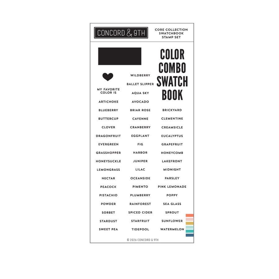 Concord & 9th - Core Collection Swatchbook Stamp Set (4 x 8)