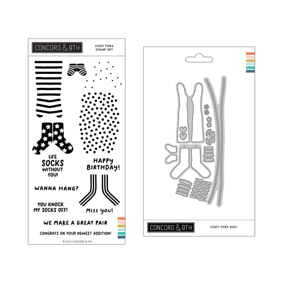 concord 9th cozy toes stamp and die bundle