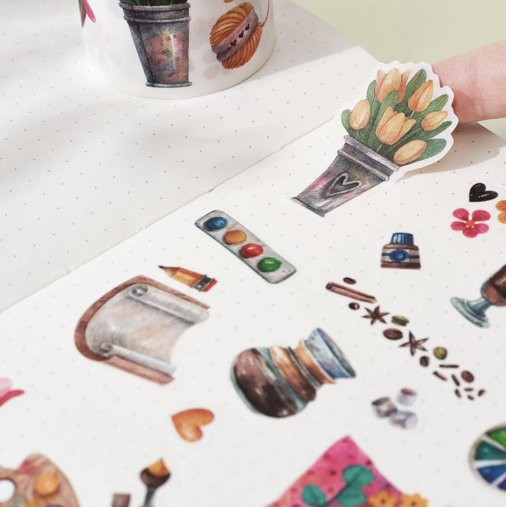 The washi tape shop Stickers - drawing coffee floristry