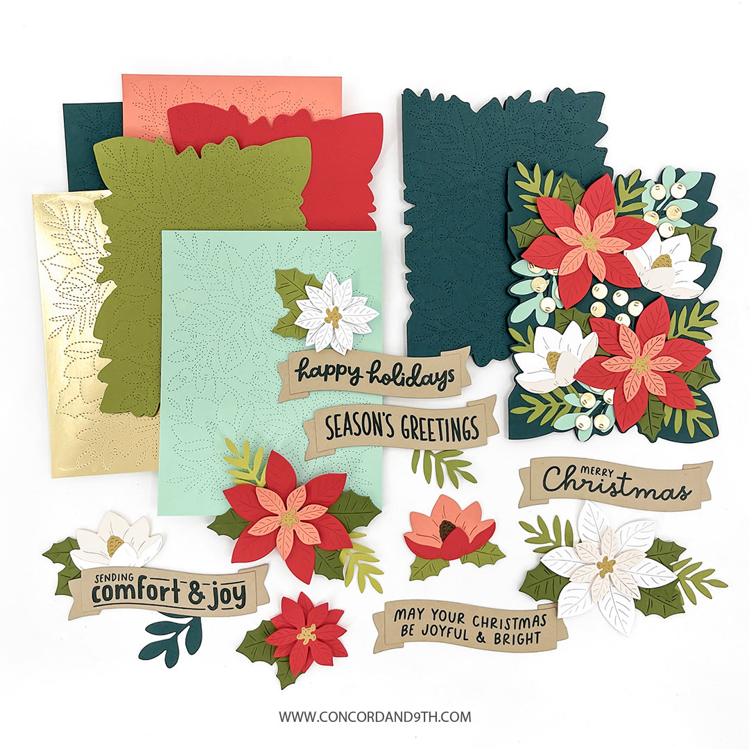 Concord & 9th - Festive Blooms Stamp Set (4 x 4)