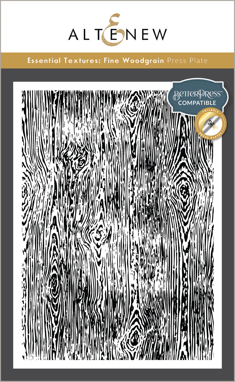 Altenew - Essential Textures: Fine Woodgrain Press Plates/Foil Plates