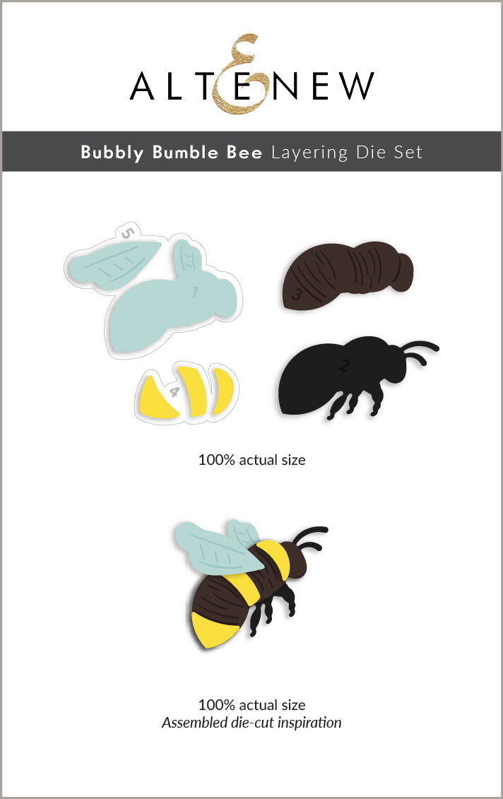 altenew bubbly bumble bee layering die set alt11015