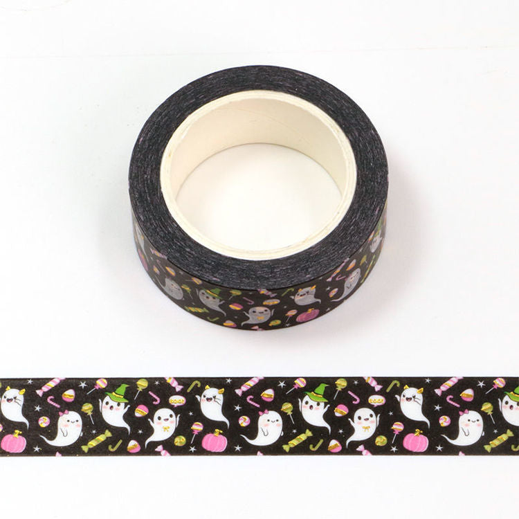 halloween black washi tape with  ghosts having a party