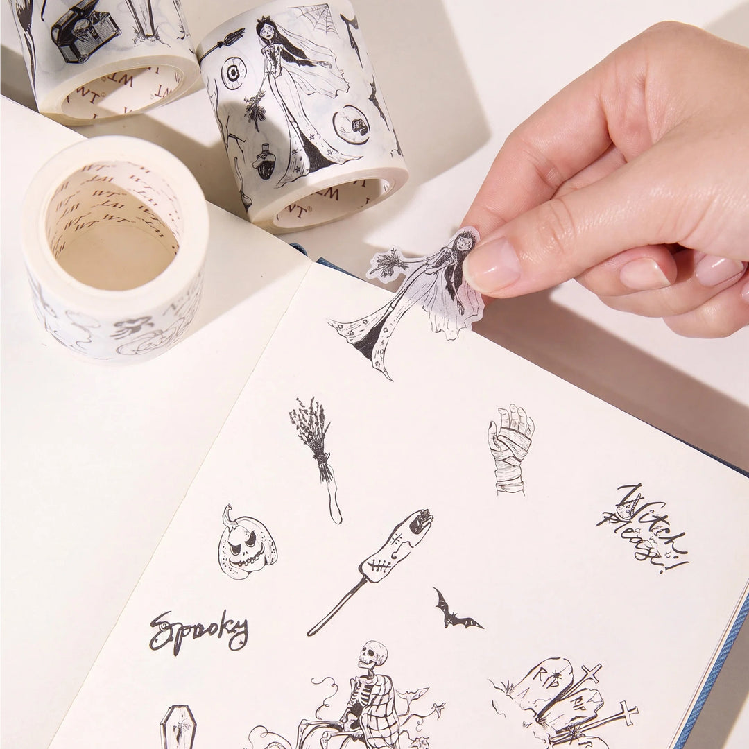 The Washi Tape Shop - Graveyard Scribbles Washi Tape Sticker Set (GILDED)