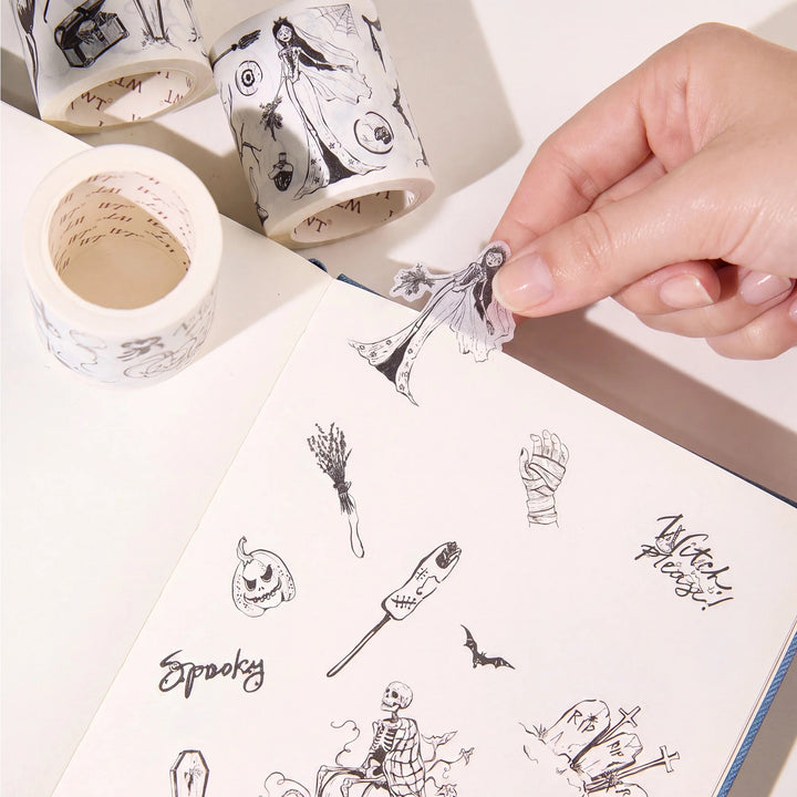 The Washi Tape Shop - Graveyard Scribbles Washi Tape Sticker Set (GILDED)