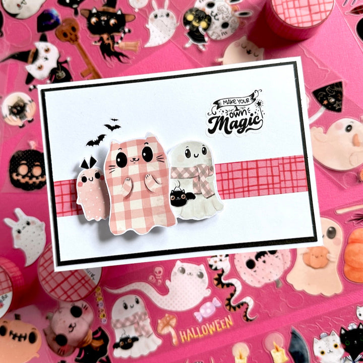Kate Mason Artist - Washi Tape - Graph triggered  pink & red
