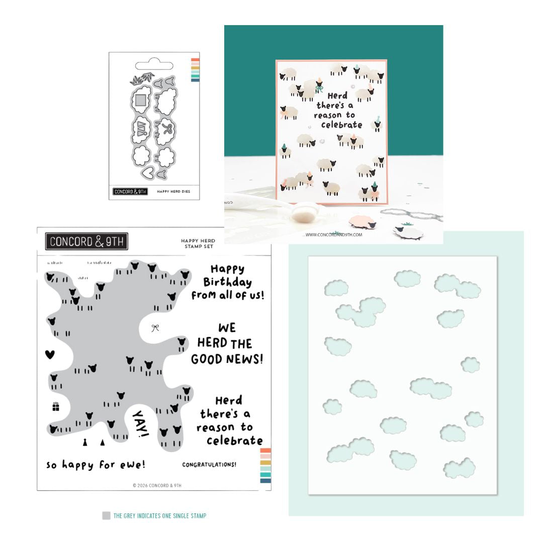 Concord & 9th - Happy Herd Bundle - Stamps, Dies & Stencils