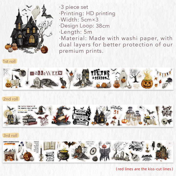 The Washi Tape Shop - Haunted House Washi Tape Sticker Set