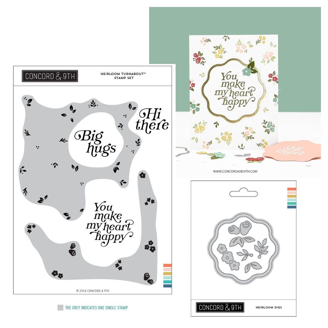 Concord & 9th - Heirloom Turnaboutª  Bundle - Stamps & Dies