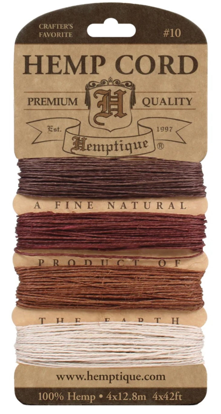 bronze hemptique cord card - 4 colours 