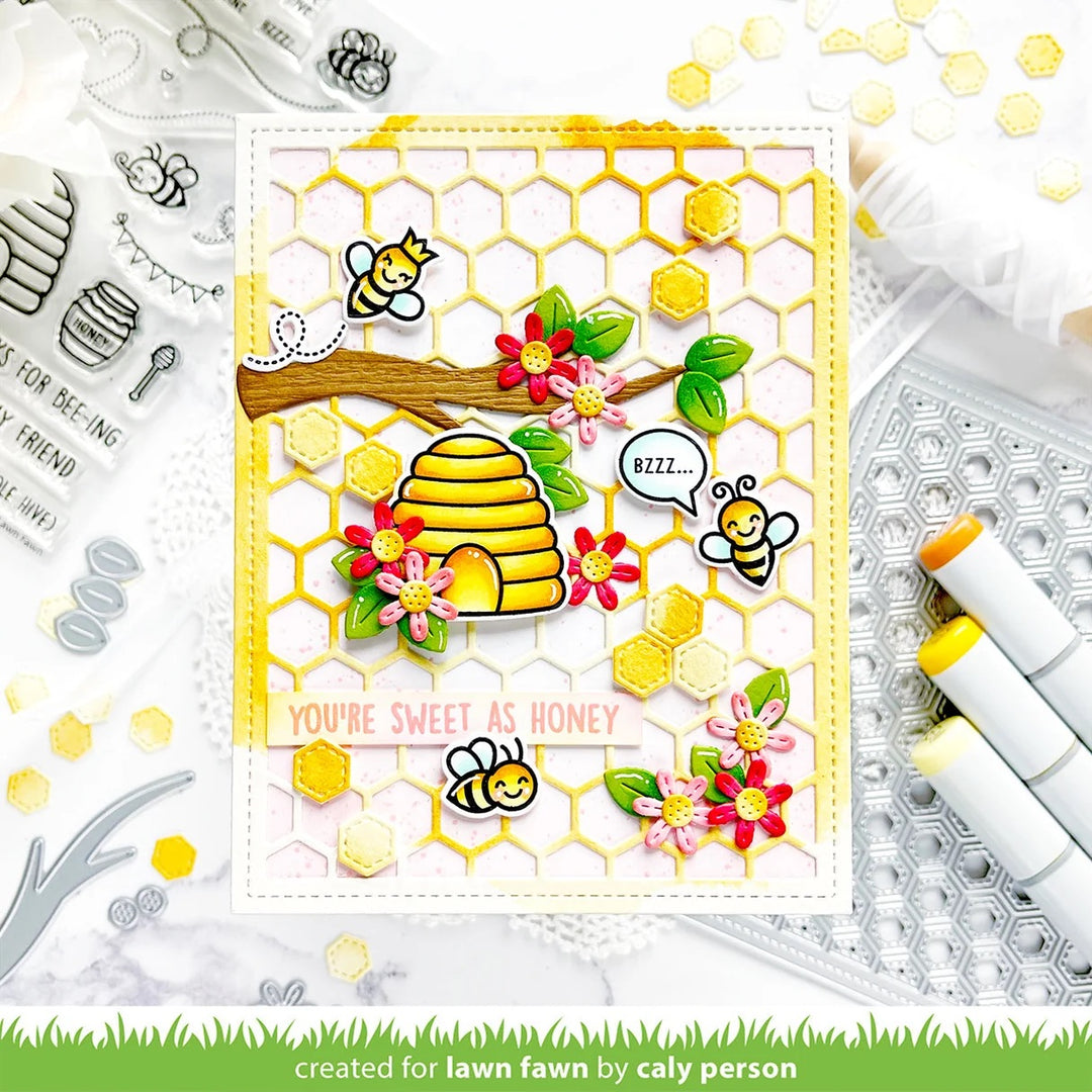 Lawn Fawn - LF2927-LF2928 - Hive Five - Stamp and Lawn Cuts Set