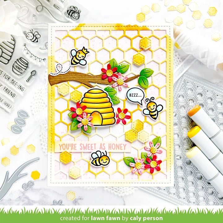 Lawn Fawn - LF2927-LF2928 - Hive Five - Stamp and Lawn Cuts Set