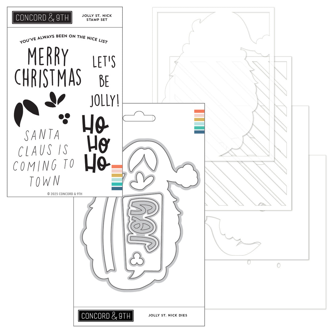 PRE_ORDER ONLY - Concord & 9th - Jolly St. Nick Stamps, Dies & Stencils Bundle
