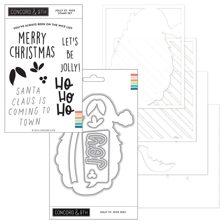 PRE_ORDER ONLY - Concord & 9th - Jolly St. Nick Stamps, Dies & Stencils Bundle