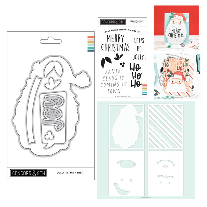 Concord & 9th - Jolly St. Nick Stamps, Dies & Stencils Bundle