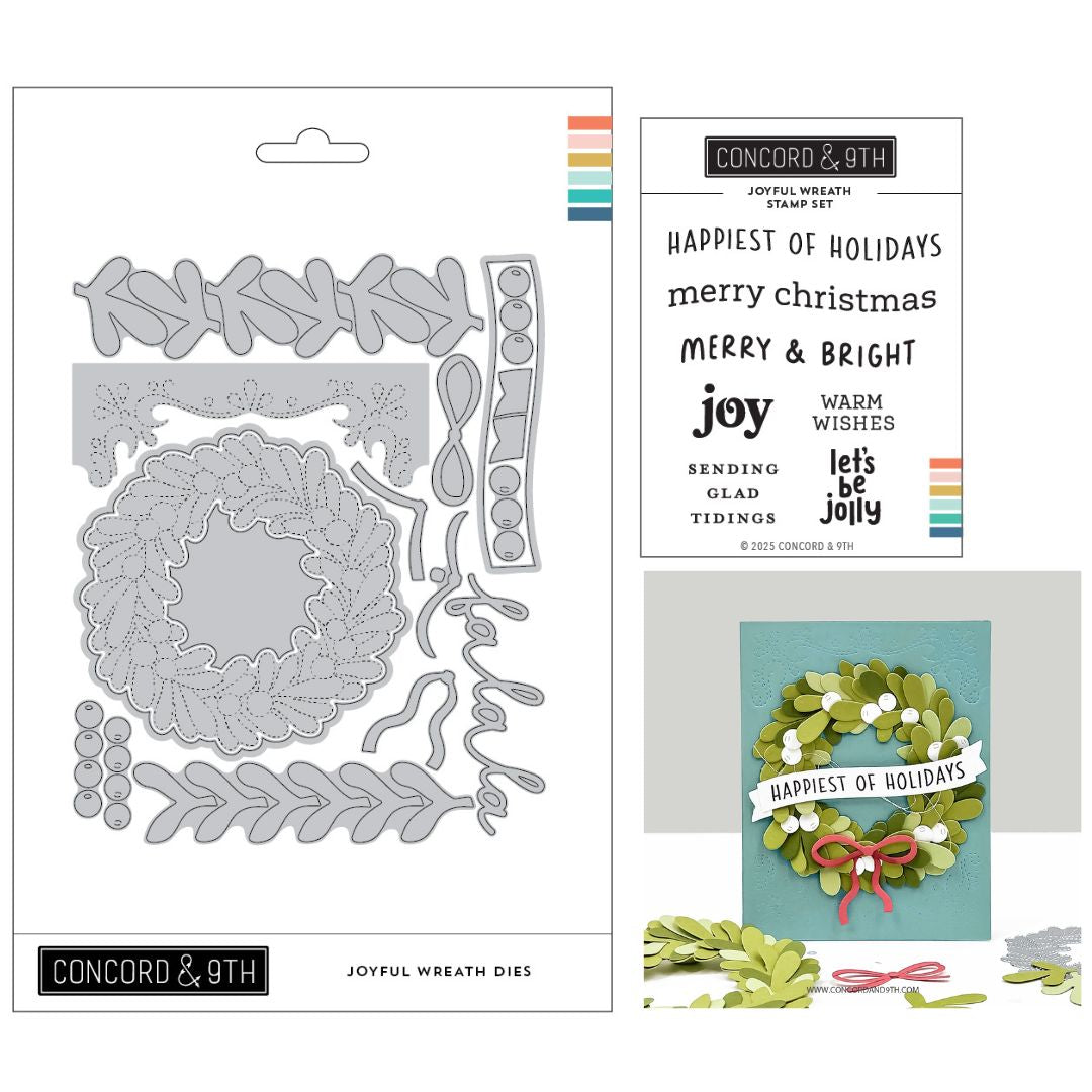 Concord & 9th - Joyful Wreath Stamps & Die Bundle