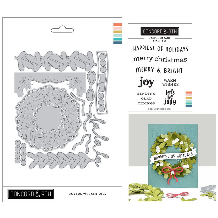 Concord & 9th - Joyful Wreath Stamps & Die Bundle