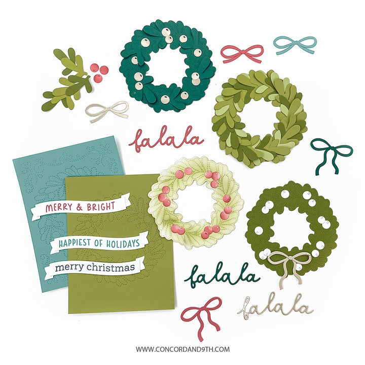 PRE_ORDER ONLY - Concord & 9th - Joyful Wreath Stamps & Die Bundle