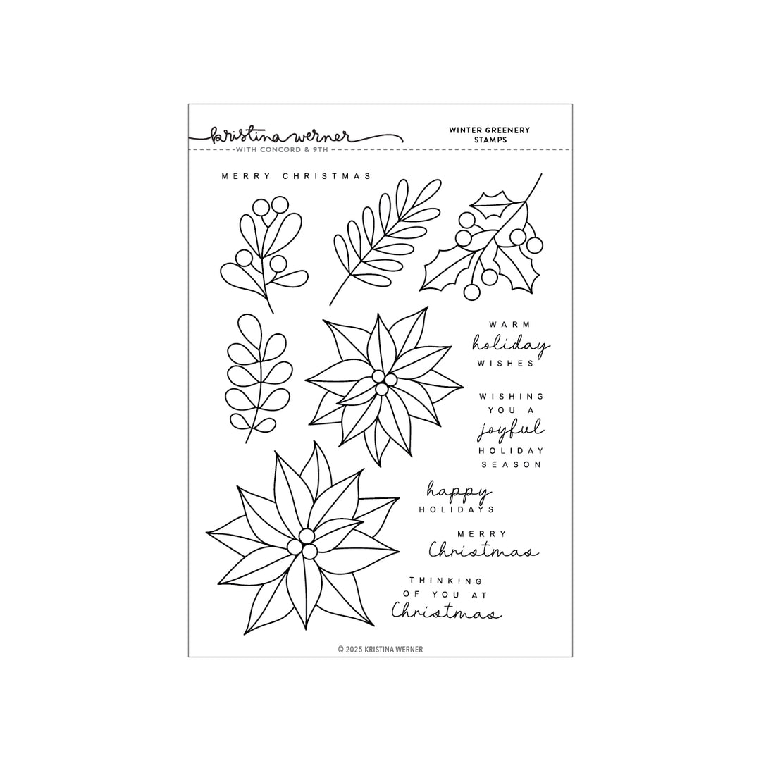 Concord & 9th - Kristina Werner - Winter Greenery Stamp Set (6 x 8)