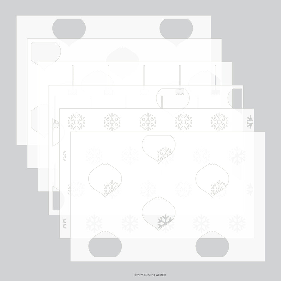 concord 9th kristina werner ornaments stencil pack 6 qty 6 x 9