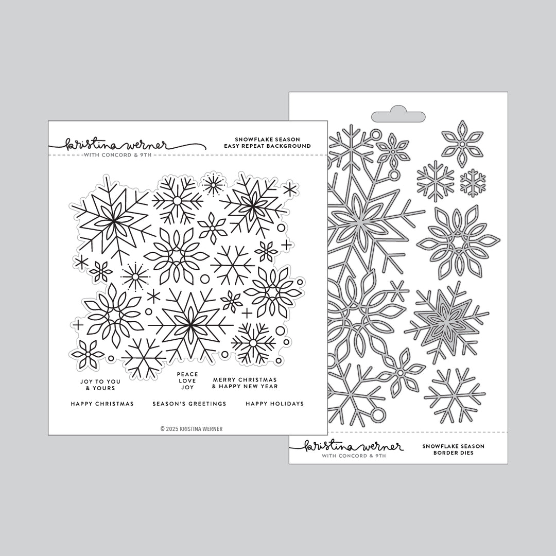 concord 9th kristina werner snowflake seasons stamp die bundle