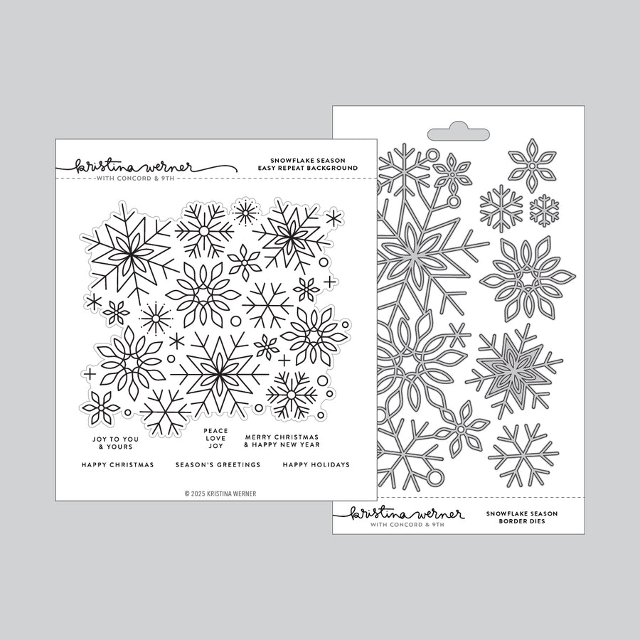 concord 9th kristina werner snowflake seasons stamp die bundle
