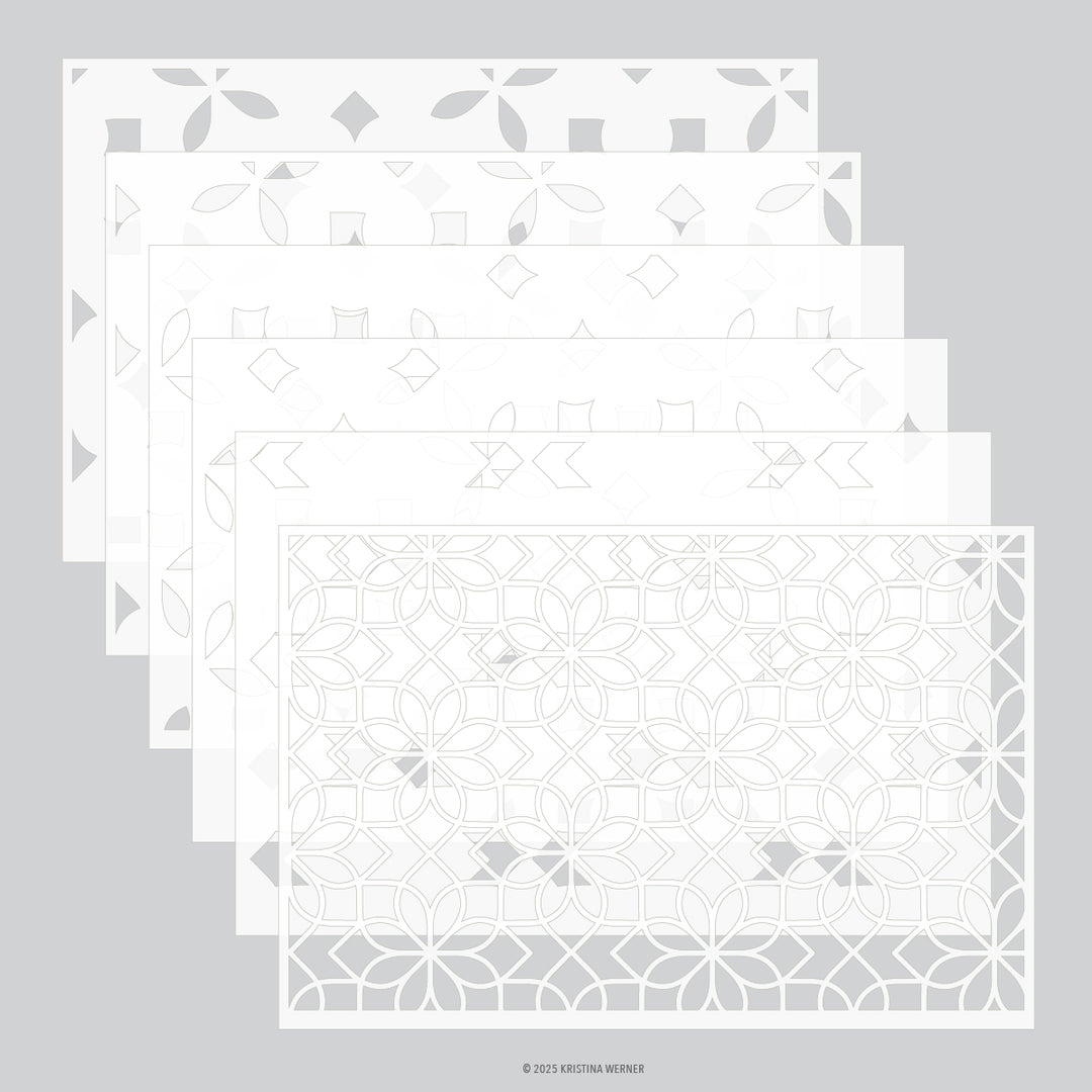 Concord & 9th - Kristina Werner - Cara Medallion Stencil Pack (6 qty; 6 x 9)