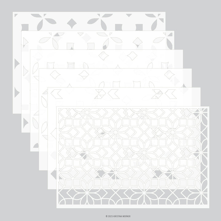 Concord & 9th - Kristina Werner - Cara Medallion Stencil Pack (6 qty; 6 x 9)