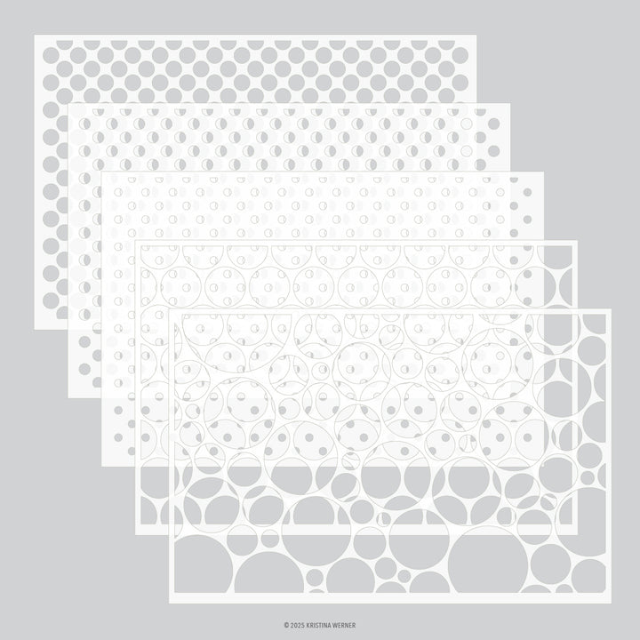 Concord & 9th - Kristina Werner - Dots on Dots Stencil Pack (5 qty; 6 x 9)