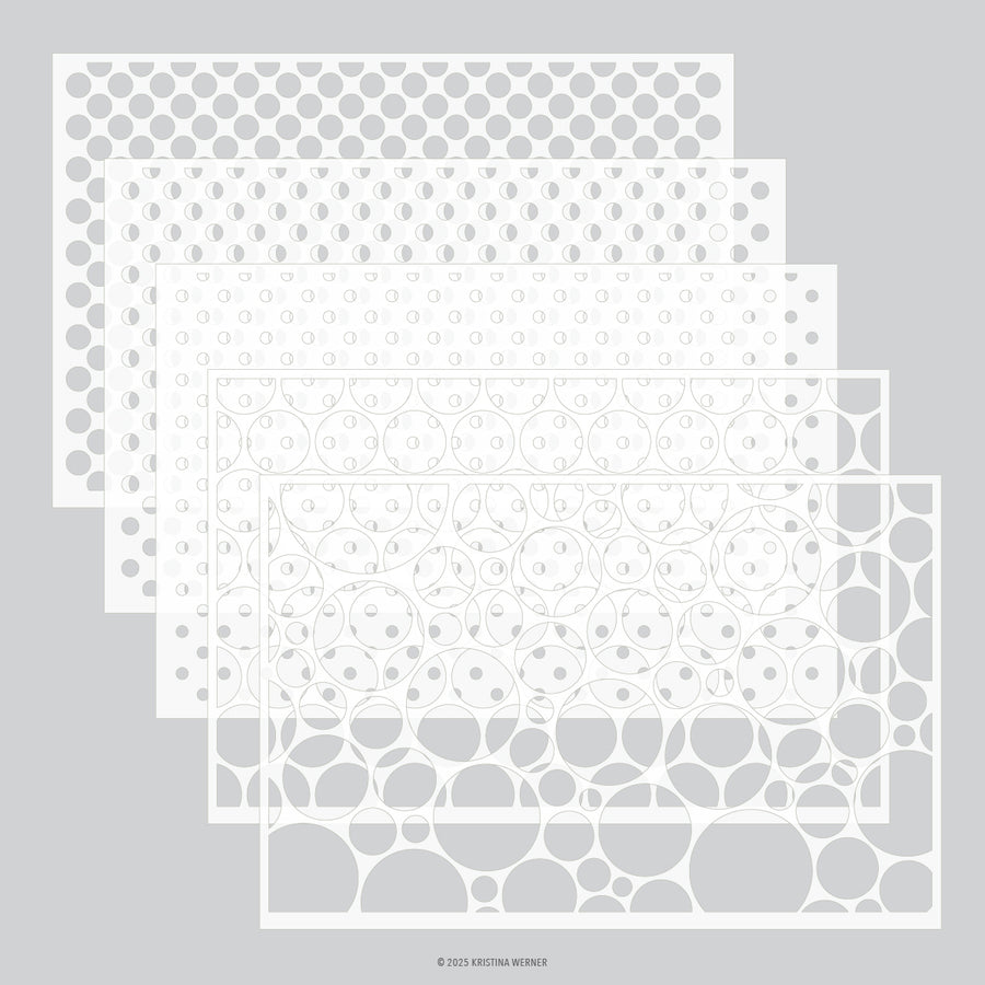 Concord & 9th - Kristina Werner - Dots on Dots Stencil Pack (5 qty; 6 x 9)