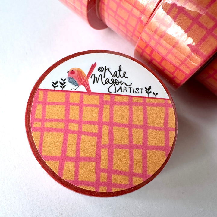Kate Mason Artist - Washi Tape - Graph triggered orange & pink