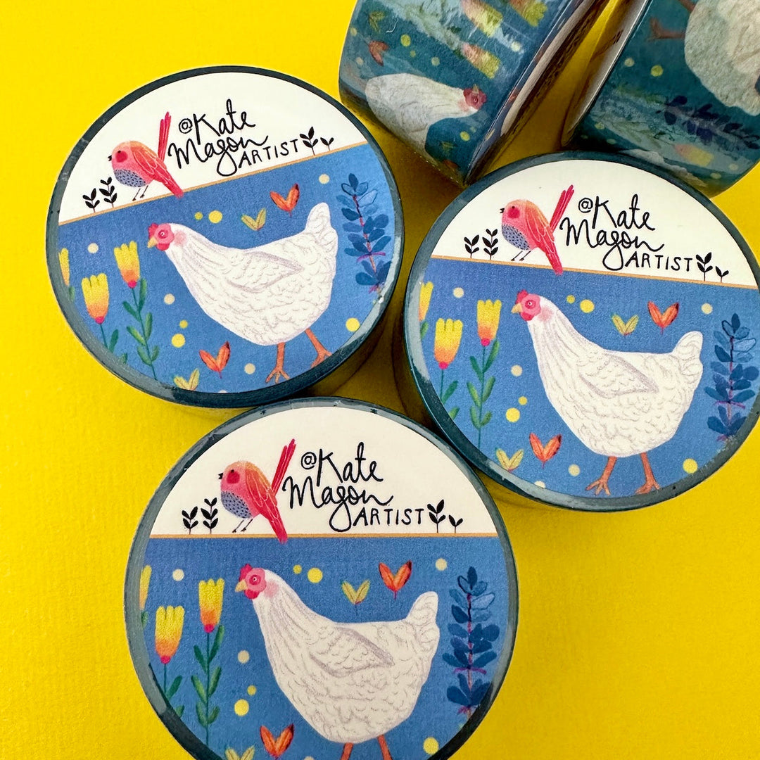 Kate Mason Artist - Washi Tape - Chickens & Flowers