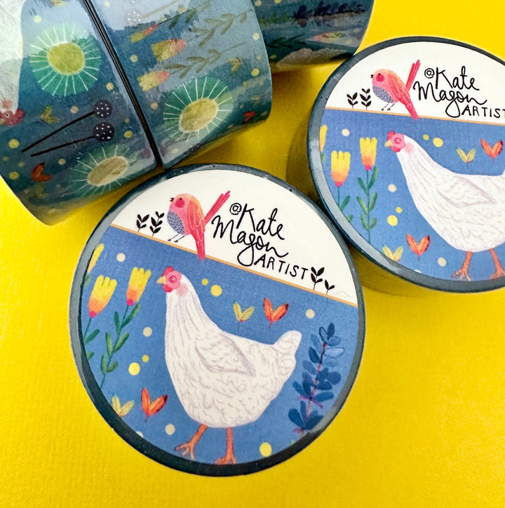Kate Mason Artist - Washi Tape - Chickens & Flowers