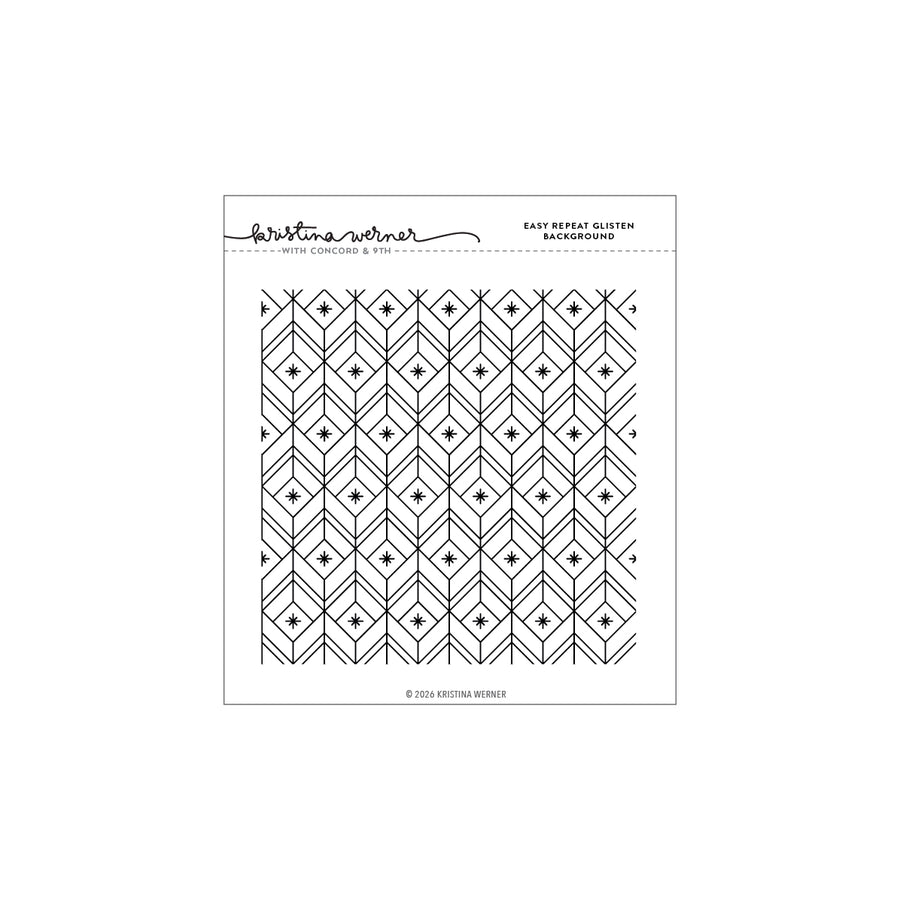 Kristina Werner Easy Repeat Glisten Background Stamp for Concord & 9th in its packaging