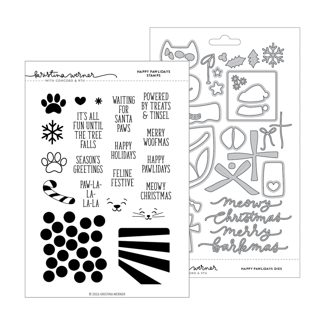 Kristina Werner Happy Pawlidays Bundle (Stamps & Dies) for Concord & 9th in its packaging